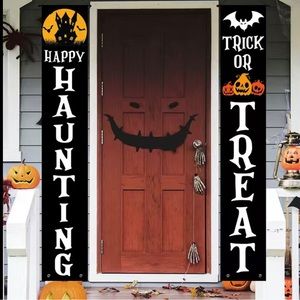 Happy Haunting Halloween Holiday Decoration Door Banners